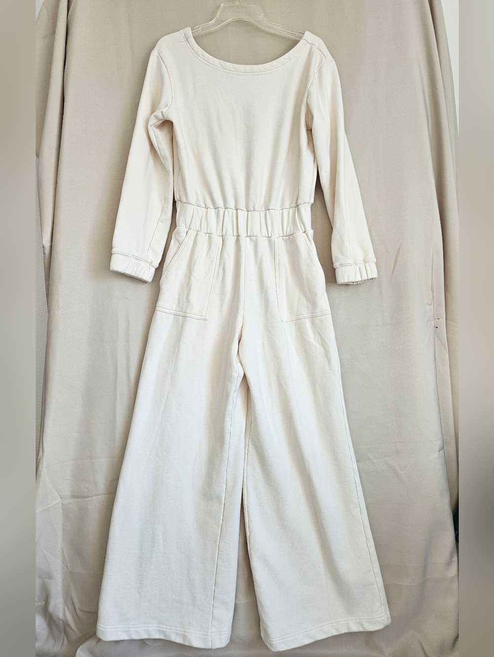 NWT*By Together Cream Wide-Leg Long Sleeve Jumpsuit Size S
